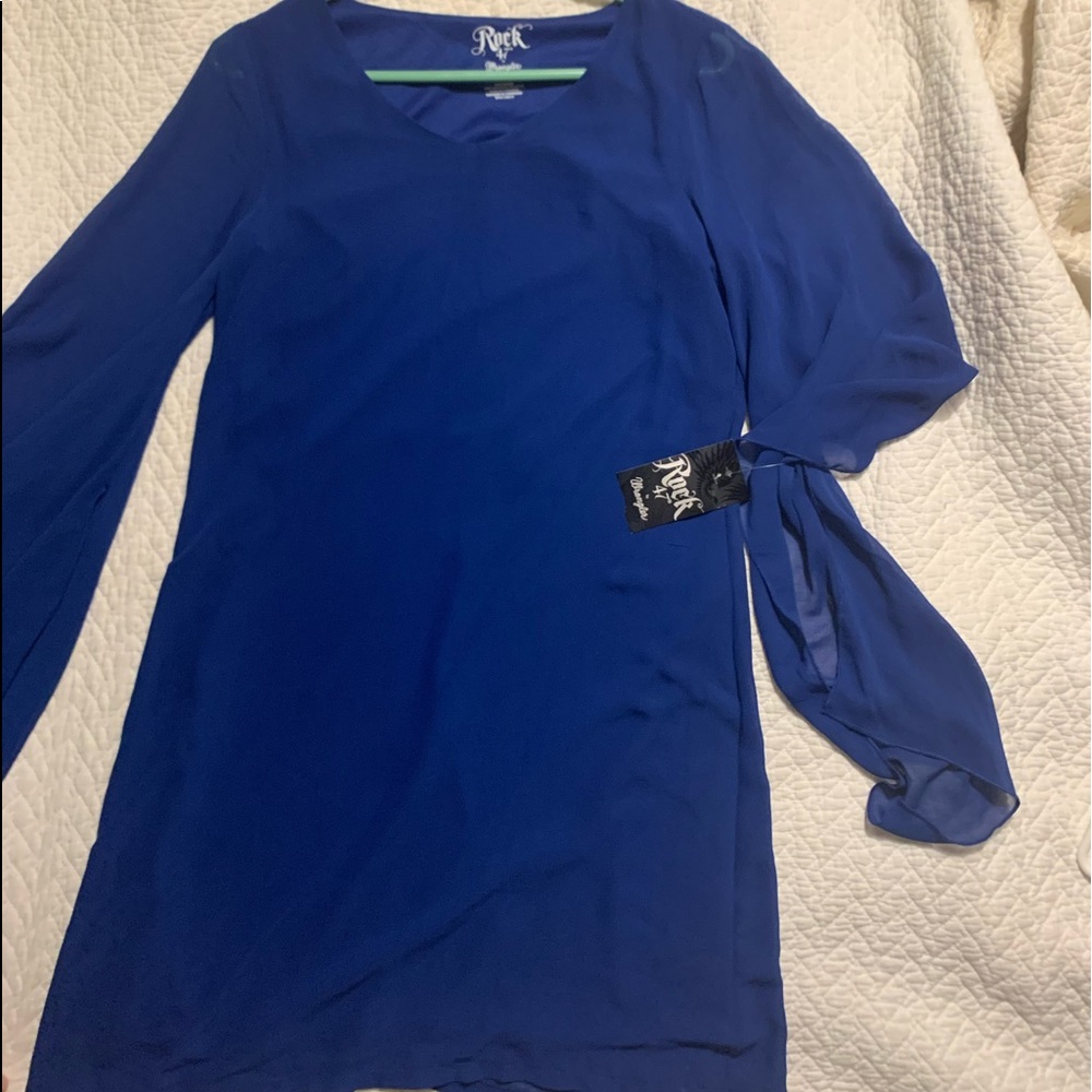 NEW Wranglers sheer blue bell sleeve dress